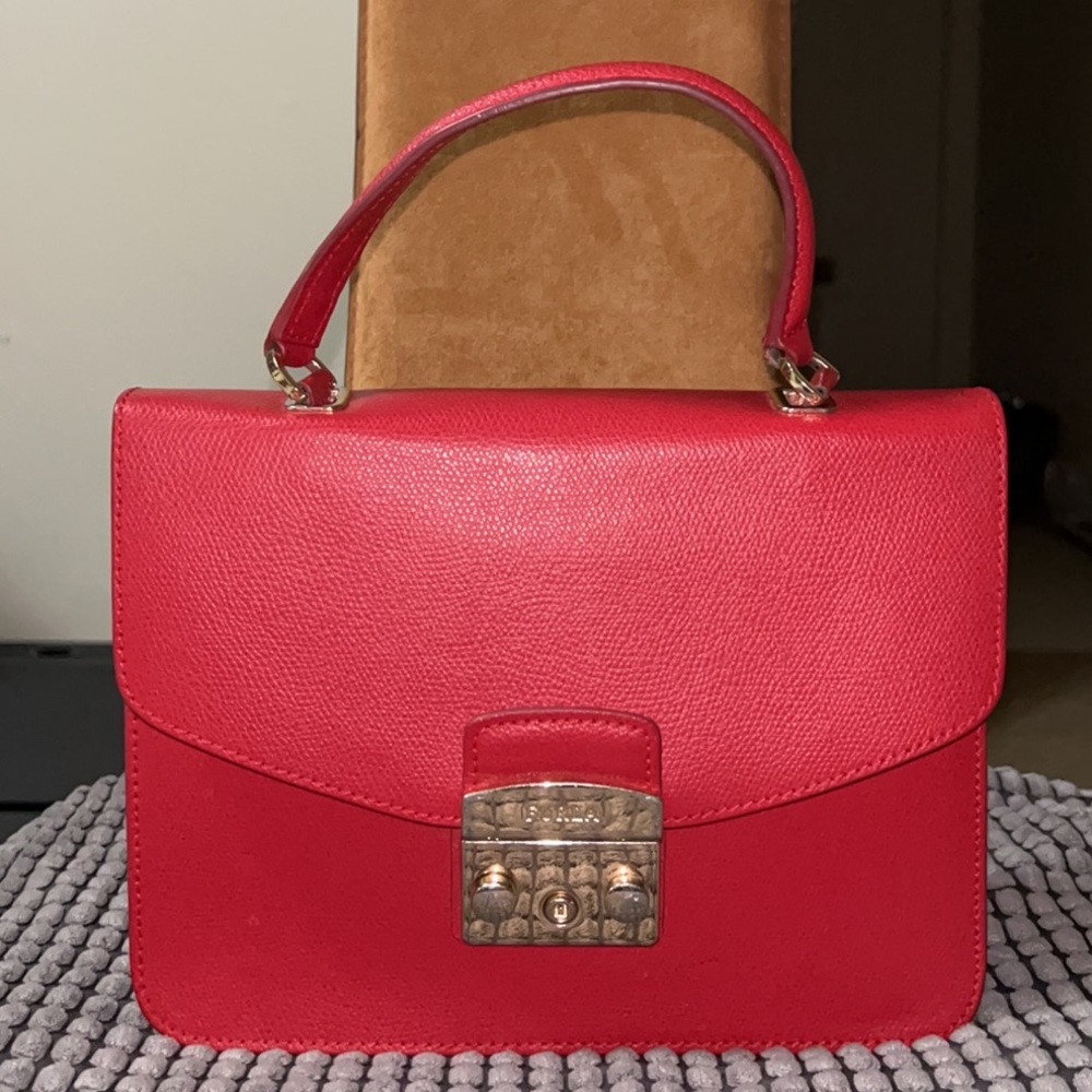 Furla Red Metropolis Top Handle Bag